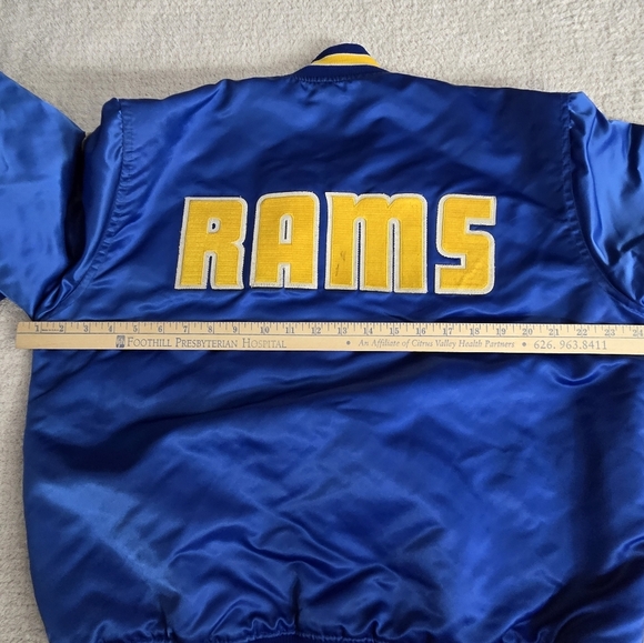 Vintage Starter NFL Los Angeles Rams Button Up Satin Jacket Size Men's Medium M - Picture 13 of 16